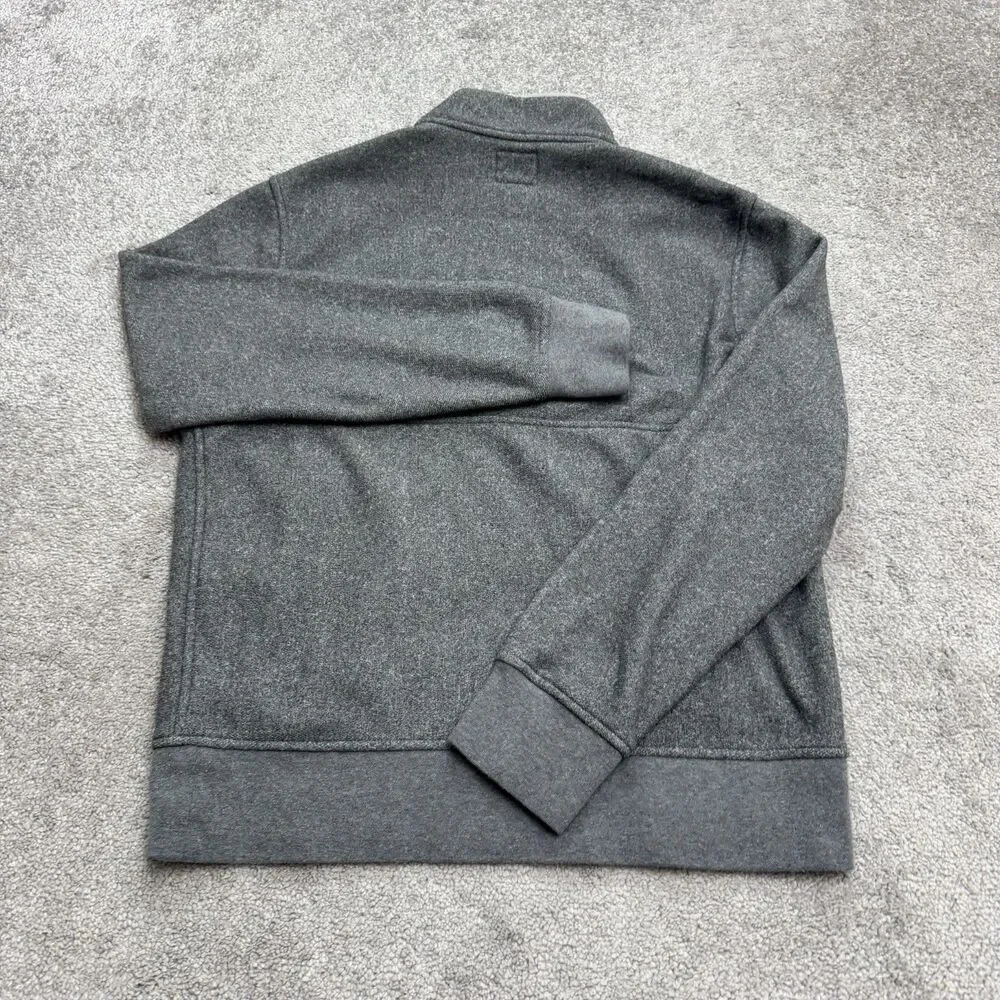 J.Crew Fleece 1/4 Zip Pullover Sweatshirt Mens Medium Gray Pocket Outdoor Casual